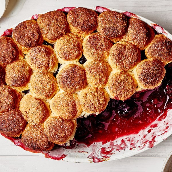 Cherry biscuit cobbler