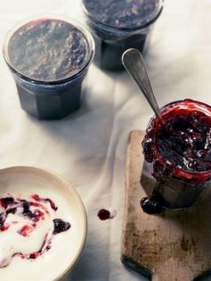 Cherry, blueberry and/or blackberry jam with orange & basil