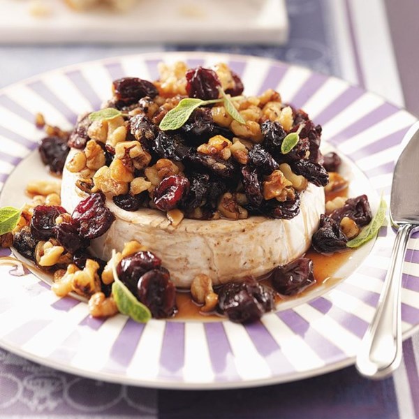 Cherry-brandy baked Brie