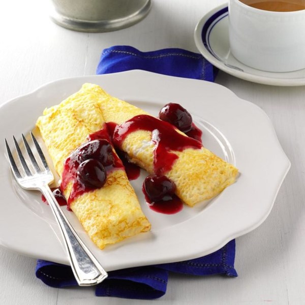 Cherry cheese blintzes