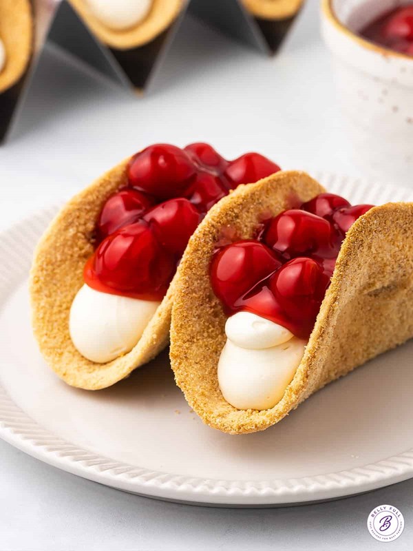 Cherry cheesecake tacos