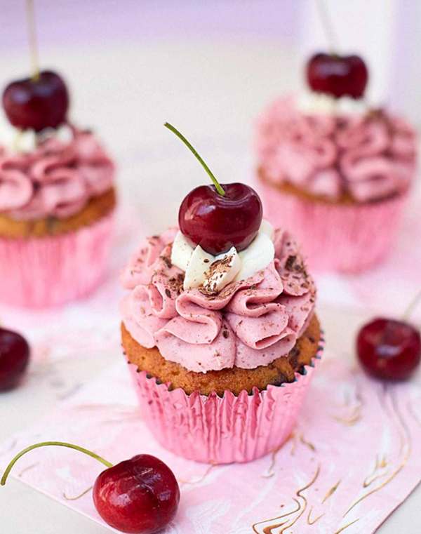 Cherry choc chip cupcakes
