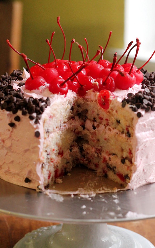 Cherry chocolate chip cake