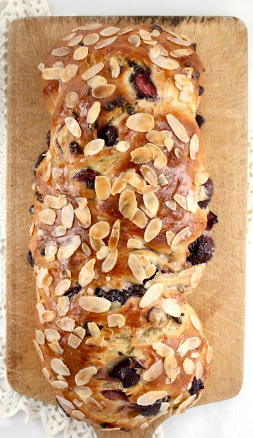 Cherry chocolate chip maple challah