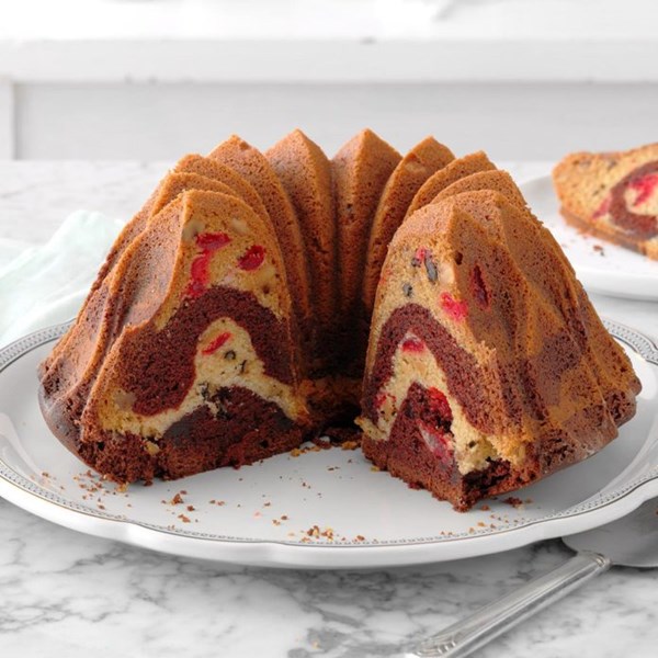 Cherry chocolate marble cake