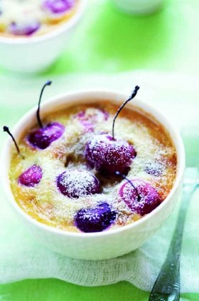 Cherry clafoutis with an exotic flair