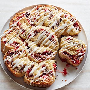 Cherry-coconut angel rolls
