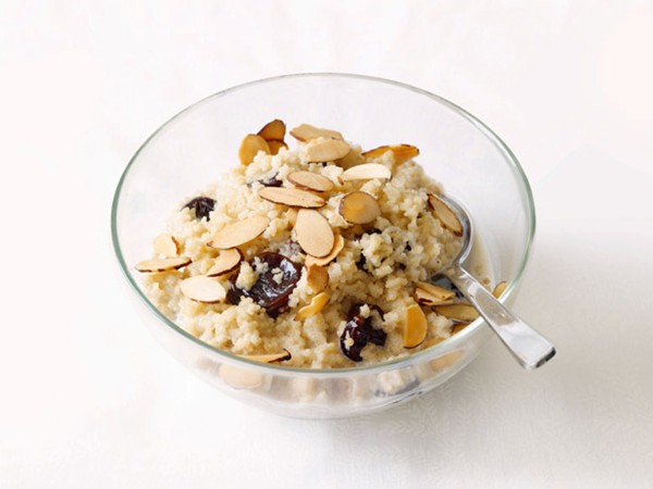 Cherry couscous pudding