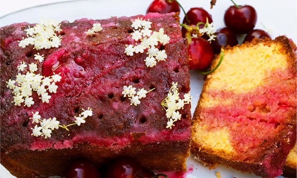 Cherry drizzle cake