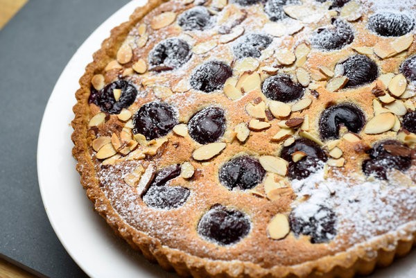 Cherry frangipane tart