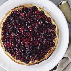 Cherry galette with almond semifreddo