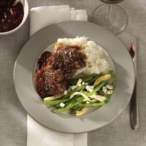 Cherry-glazed lamb chops