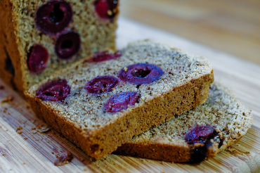 Cherry hazelnut loaf cake