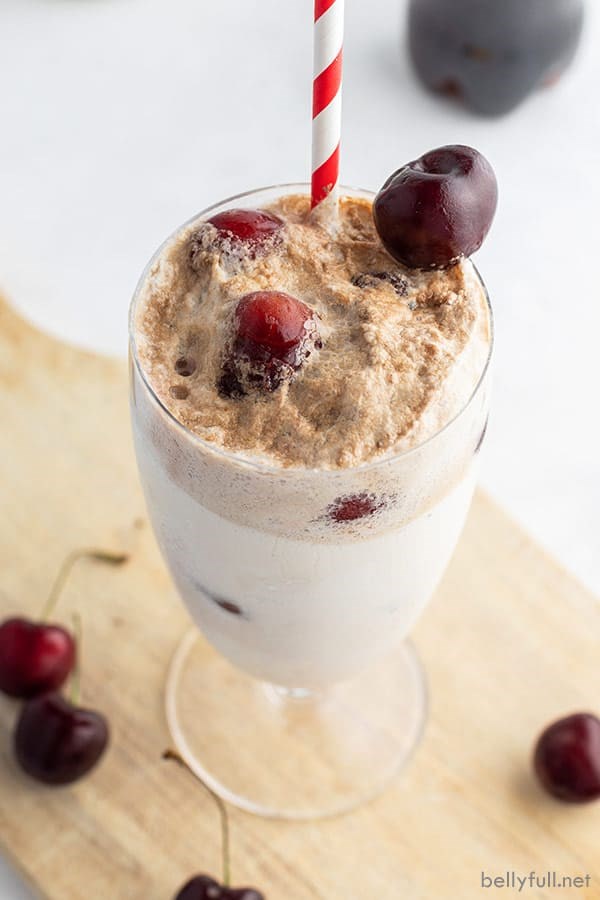 Cherry ice cream float
