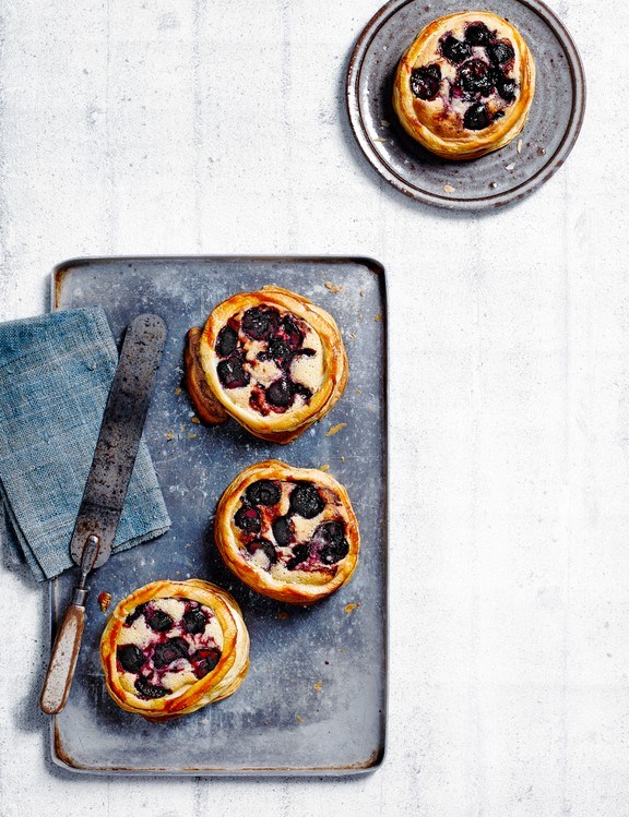 Cherry jam and almond galettes