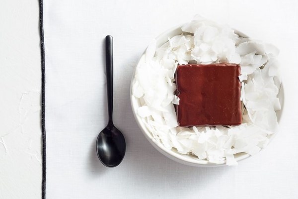Cherry jam panna cotta Lamington