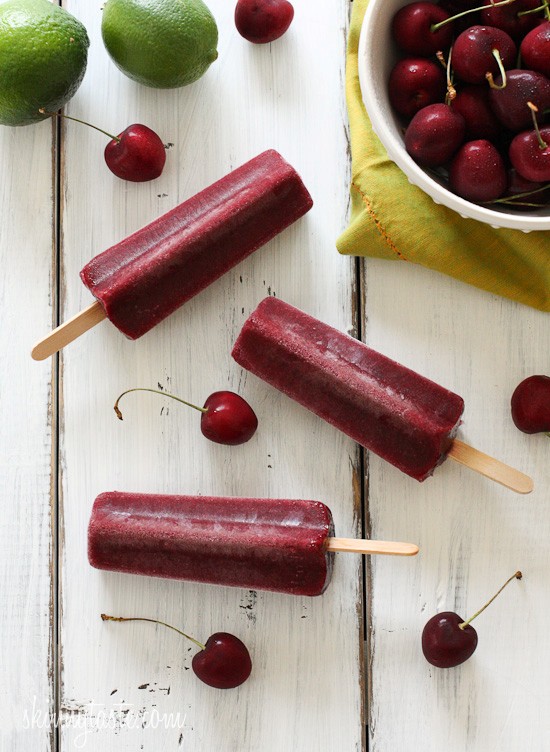Cherry lime ice pops