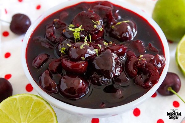 Cherry limeade compote