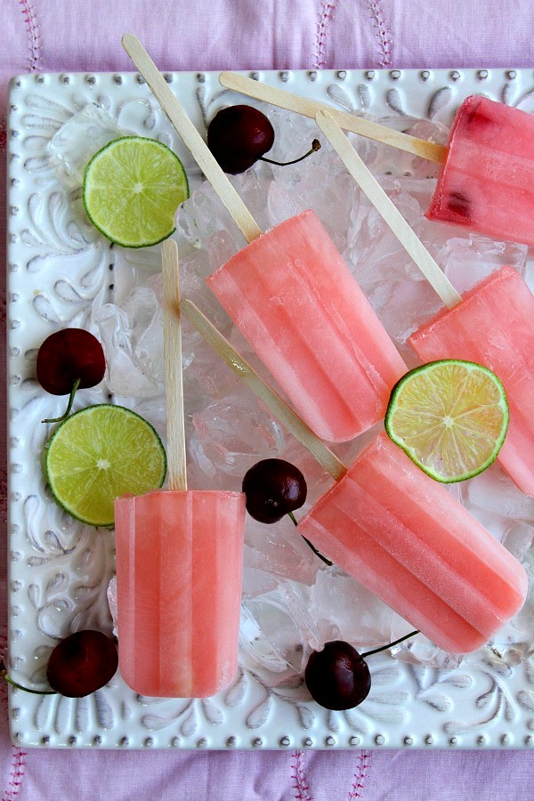 Cherry-limeade popsicles