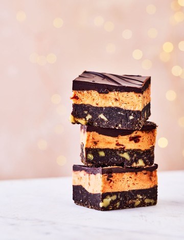 Cherry nanaimo bars with mahlab
