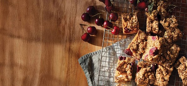Cherry oat coffee cake 