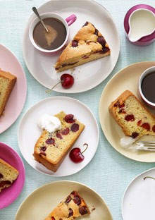 Cherry-olive oil polenta cake