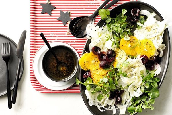 Cherry, orange and fennel salad