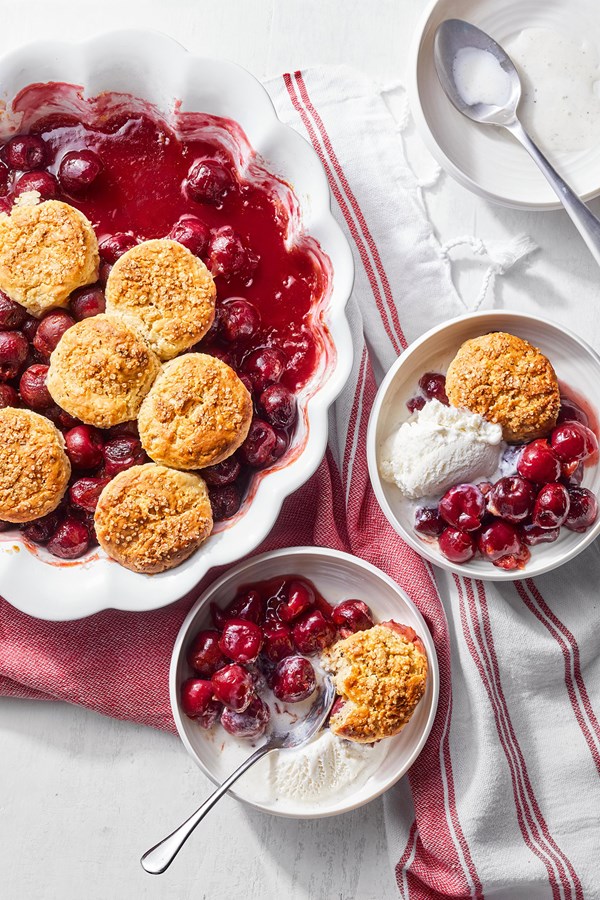 Cherry-orange cobbler