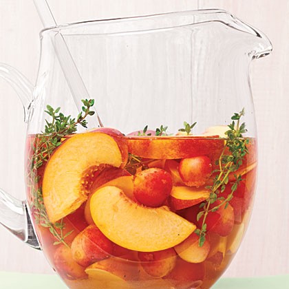 Cherry-peach sangria
