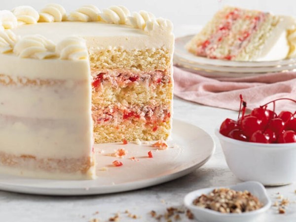 Cherry-pecan cake [vanilla-almond buttercream]