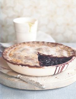 Cherry pie with chocolate pastry