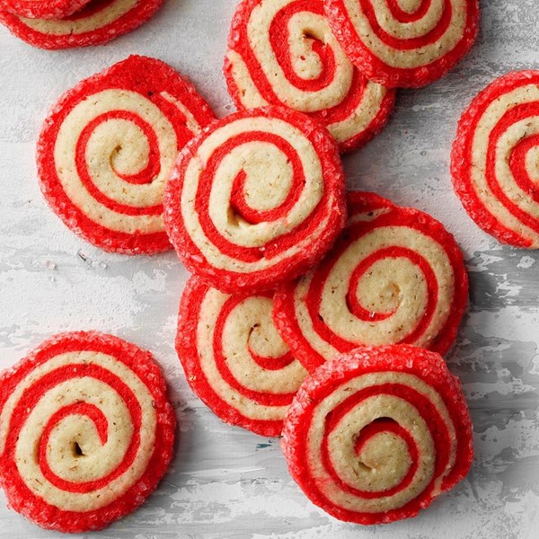 Cherry pinwheel cookies