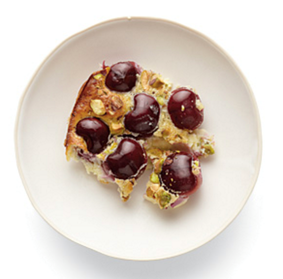 Cherry pistachio clafoutis