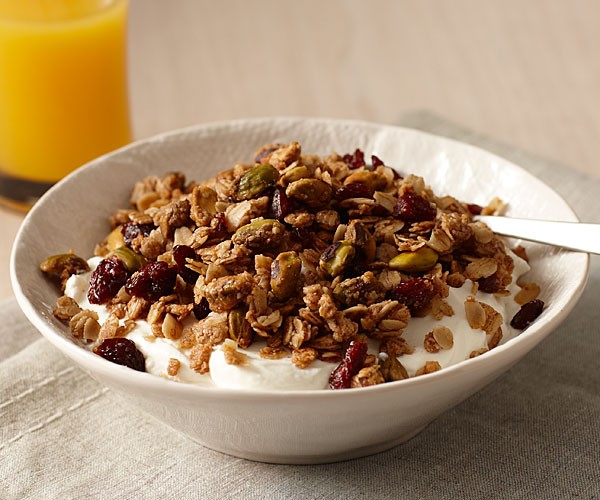 Cherry pistachio granola