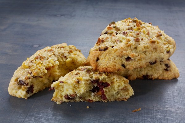 Cherry pistachio scones