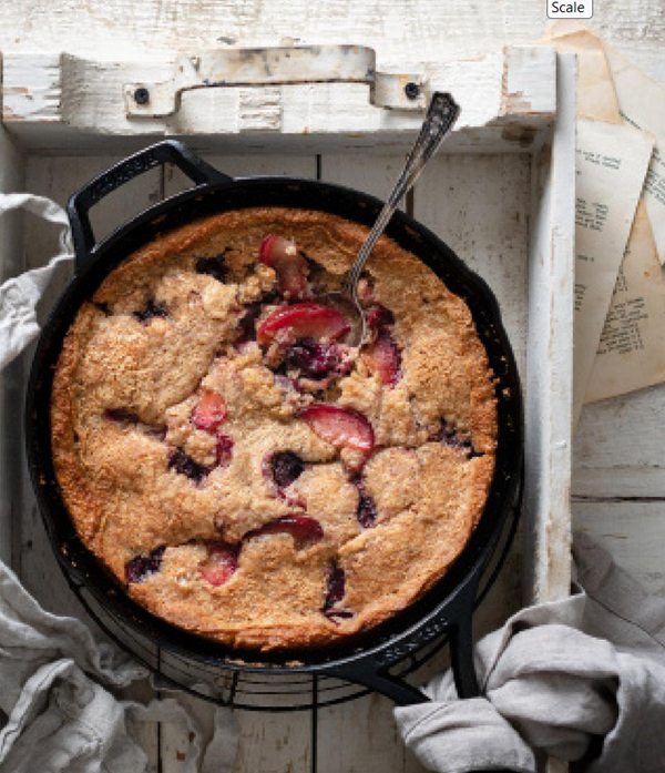 Cherry-plum skillet cobbler