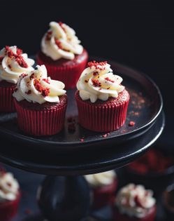 Cherry red velvet cupcakes