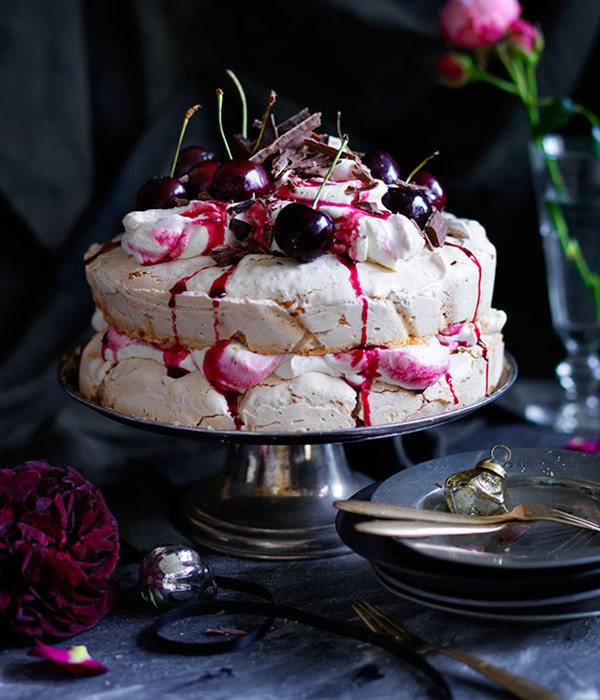 cherry pavlova