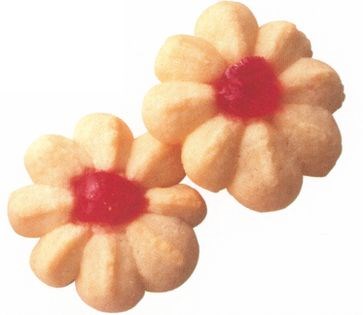 Cherry rosette butter cookies