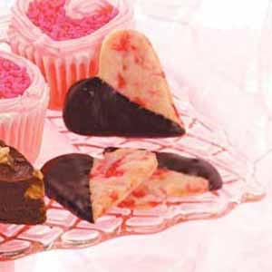 Cherry shortbread hearts