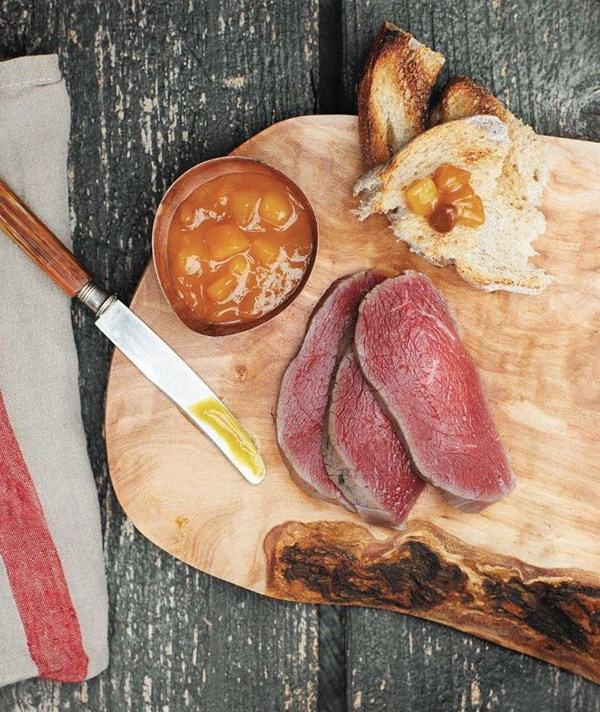 Cherry-smoked venison