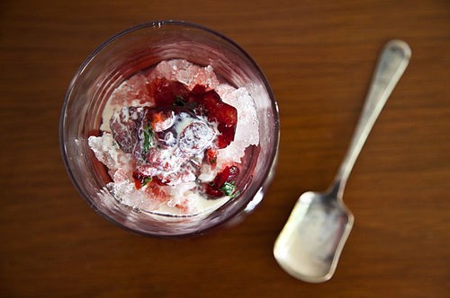 Cherry snow cone