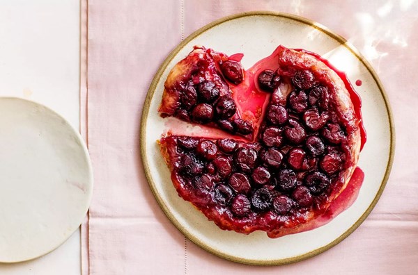Cherry tarte Tatin