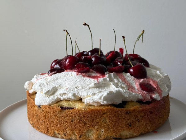 Cherry tea snacking cake