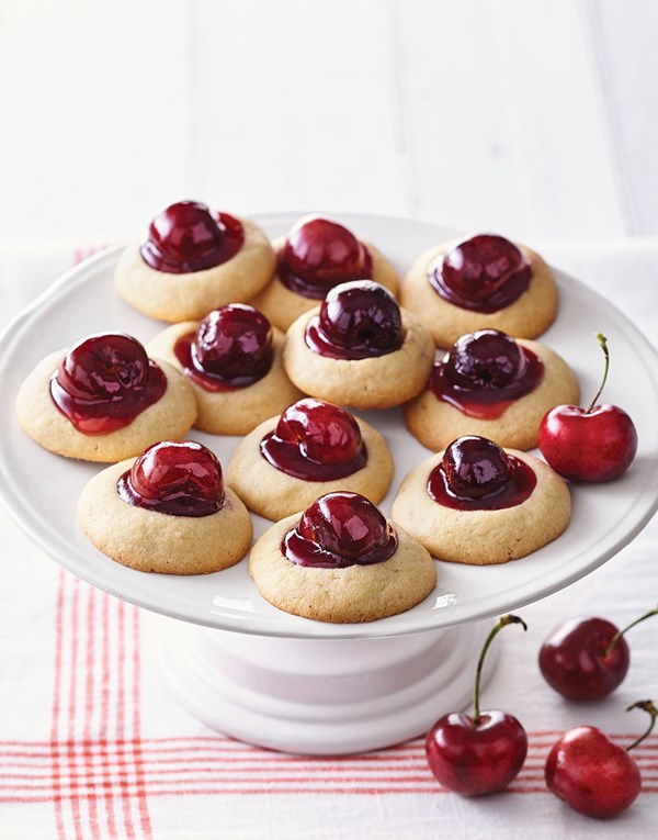 Cherry thumbprint cookies