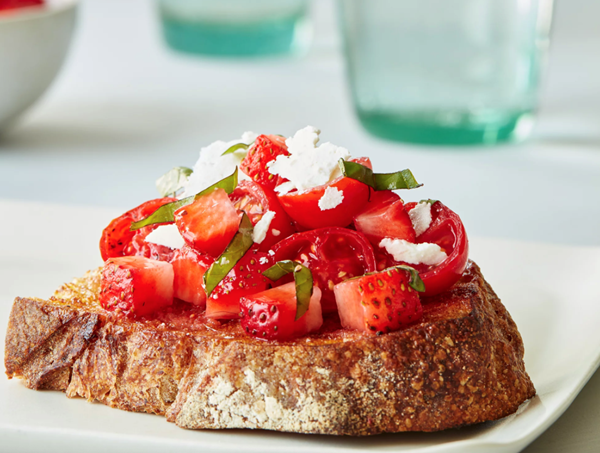 Cherry tomato & strawberry bruschetta