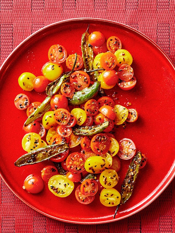 Cherry tomato and chile pickle