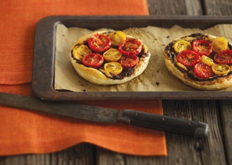 Cherry tomato and tapenade tartlets