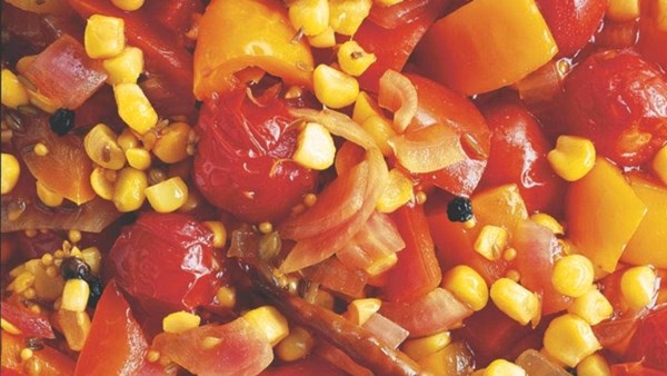Cherry tomato, capsicum and corn pickle