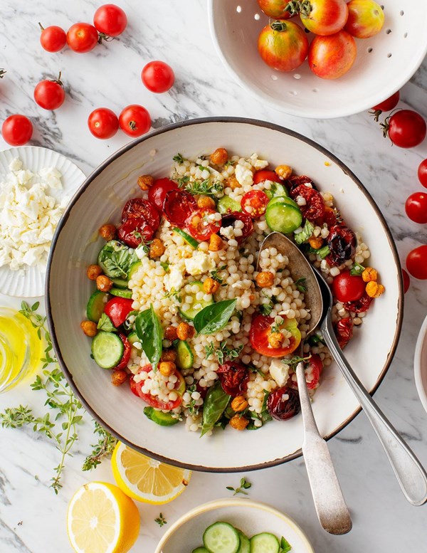 Cherry tomato couscous salad